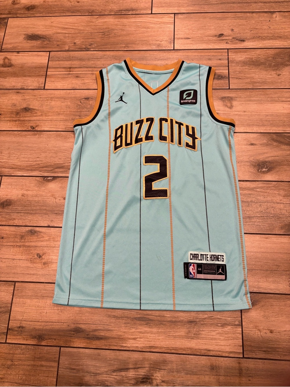 Jordan NBA Charlotte Hornets LaMelo Ball 2 City Edition Jersey Blue Size 44